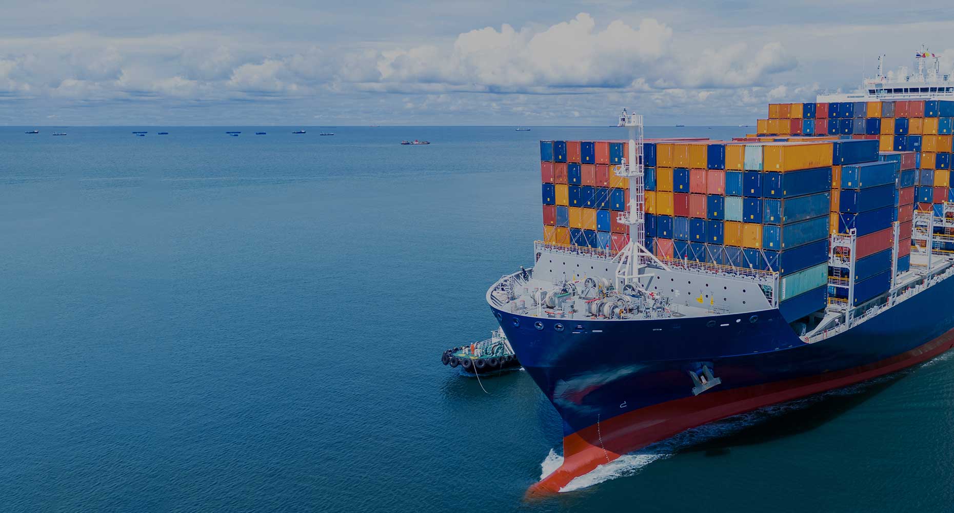 Container ship at sea
